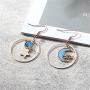 Gmillions Fashion 8 Pairs Moon and Star Earth Planet Drop Asymmetric Earrings Long Pendant Dangle Jewelry for Woman Girls