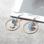 Gmillions Fashion 8 Pairs Moon and Star Earth Planet Drop Asymmetric Earrings Long Pendant Dangle Jewelry for Woman Girls