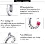 FOREVER QUEEN 925 Sterling Silver A-Z Letter Initial Dangle Beads Charm Red Zircon Alphabet Pendants for Snake Chain Bracelets Necklace Gift Jewelry for Mother
