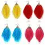  Fashion Bohemian Silky Thread Fan Fringe Tassel Statement Earrings - Lightweight Strand Feather Shape Dangles Earring 4 pcs