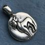 Jewelry Astrology Zodiac sign Aries Ram (Mar 21-Apr 19) Amulet Charm Medallion Silver pewter pendant necklace w Silver Ball Chain