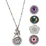 Hidden Hollow Beads Snap Interchangeable Womens Fashion Jewelry Necklace, 18'' Long, Fancy Strong Stainless Steel Chain. Comes in a Gift Box.