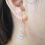 Dazzlingrock Collection 14K 8X5 MM Each Lab Created Round & Pear Gemstone & Round Diamond Teardrop Dangling Earrings, Yellow Gold