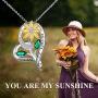 ONEFINITY Sterling Silver Sunflower Necklace You are My Sunshine Sunflower Pendant Jewelry Gifts for Women Girls (Sunflower Necklace 2)