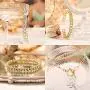 5 Pcs Chain Link Bracelet For Women,14K Gold Plated Dainty Adjustable Cuban Paperclip Bead Bracelets Bangle For Women Girls Jewelry Gifts