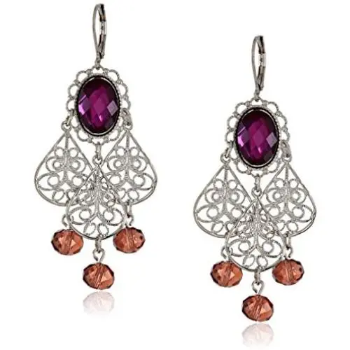 1928 Jewelry Metallic Filigree Drop Earrings 1928 Jewelry Metallic Filigree Drop Earrings