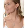Mariell Platinum Plated Pear-Shaped CZ Bridal, Bridesmaids or Prom Necklace and Earring Set