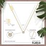 Kaiya -Sideways Initial Letter Pendant Necklace with Swarovski Crystal Cubic Zirconia, 14+2'' Premium Stainless Steel 14K Gold, Silver Plated Dainty Alphabet Initial Swarovski Crystal Choker for Women