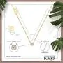 Kaiya -Sideways Initial Letter Pendant Necklace with Swarovski Crystal Cubic Zirconia, 14+2'' Premium Stainless Steel 14K Gold, Silver Plated Dainty Alphabet Initial Swarovski Crystal Choker for Women