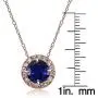 Ice Gems Rose Gold Flashed Sterling Silver Genuine, Created or Simulated Gemstone Cubic Zirconia Accents Round Halo Necklace Ice Gems Rose Gold Flashed Sterling Silver Genuine, Created or Simulated Gemstone Cubic Zirconia Accents Round Halo Necklace