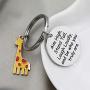 Giraffe Keychains Aim High Stand Tall Laugh Loudly and Be Who You Truly are Giraffe Jewelry Gift Inspirational Gifts