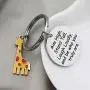 Giraffe Keychains Aim High Stand Tall Laugh Loudly and Be Who You Truly are Giraffe Jewelry Gift Inspirational Gifts