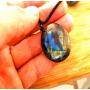 Tebapi Labradorite Pendant Necklace for Women, Natural Semi Precious Pendant with Braided Necklace for Women Men