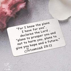 KUIYAI Jeremiah 29:11 Wallet Card for I Know The Plan I Have for You Religious Gifts Chrisitian Bible Verse Jeremiah 29:11 Jewelry