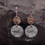 D.Rosse 2 pairs Boho Drop Coin Earring Round Dangle Hoops Handmade Retro Geometry Earring Copper Wire Women Jewelry