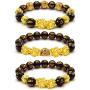 RIOSO 3 Pcs Feng Shui Pixiu Good Luck Bracelets for Men Women Chinese Dragon Lucky Charm Bead Bracelet Pi Yao Attract Wealth Money Jewelry