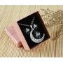 XUTAI Custom Vintage Glamour Moon Glass Necklace Stud Earring Jewelry Suit for Womens Mom