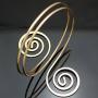 RechicGu Victorian Filigree Swirl Gypsy Boho Armband Upper Arm Cuff Armlet Belly Dance with Gift Box