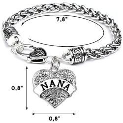 “Nana” Charm Bracelets | Adorable Nana Silver Heart Bracelet | Best Family Jewelry Gift