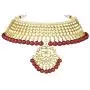 Aheli Faux Kundan Necklace Earrings Maang Tikka Set Indian Ethnic Wedding Fashion Jewelry Set for Women Aheli Faux Kundan Necklace Earrings Maang Tikka Set Indian Ethnic Wedding Fashion Jewelry Set for Women