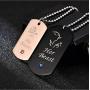 Blowin His Queen Her King Couple Necklace His Hers Stainless Steel Crown Tag Pendant, Christmas Anniversary Valentines Gift for Lover