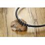 Mealguet Jewelry Black Braided Leather Chocker Necklace with Healing Lava Rock and Stainless Steel Magnet Closure for Men