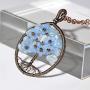 sedmart Tree of Life Necklace for Women Wire Wrapped Family Tree Pendant Necklaces Natural Gemstone Jewelry Birthday