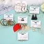 43 Pcs Necklace and Earring Sets for Women Girls Including 38 Pcs Bohemian Leather Tassel Earrings & 5 Pcs Gold Multi-layer Choker Leaf Pendant Necklace for Birthday/Valentines Day/Friendship Gifts