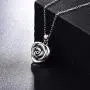 ACJFA Sterling Silver Rose Flower Cremation Urn Pendant Necklace Keepsake Ashes Memorial Jewelry for Women ACJFA Sterling Silver Rose Flower Cremation Urn Pendant Necklace Keepsake Ashes Memorial Jewelry for Women