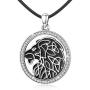 Eusense Lion Necklace Sterling Silver Celtic Lion King Heads Pendant Necklaces Lion Jewelry for Men, Women