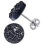 SHINYGEM fashion 925 sterling silver inlaid round agate quartz earrings womens jewelry earrings