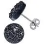 SHINYGEM fashion 925 sterling silver inlaid round agate quartz earrings womens jewelry earrings