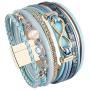 GelConnie Heart Leather Cuff Bracelet Multi Strand Wrap Around Bracelets Magnetic Boho Bangle Bohemian Jewelry Gift for Women, Mother, Wife, Sister, Lover