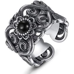 LOVECOM 990 Sterling Silver Dragon Rings for Men Vintage Open Ring Thai Silver Jewelry Cool Birthday Party Gift
