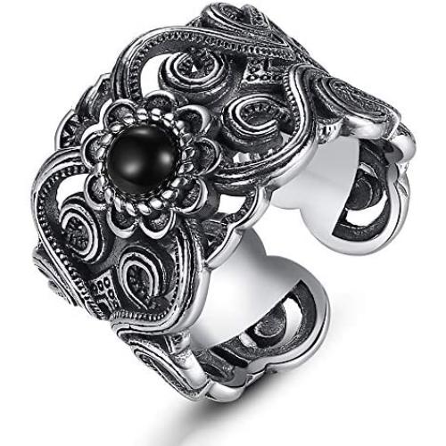 LOVECOM 990 Sterling Silver Dragon Rings for Men Vintage Open Ring Thai Silver Jewelry Cool Birthday Party Gift