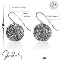 SHABLOOL Earring Sterling Silver 925 With Gemstone Summer Evening Earrings Mothers Day Teen Gift An Essential Gift For Her Beautiful Fine Detailing Woman Handmade Jewelry Birthday