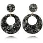 SMALLLOVE Acrylic Earrings Set for Women Girls Fashion Retro Bohemian Statement Leopard Print Geometric Resin Acetate Drop Dangle Hoop Studs Earrings