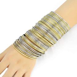 Ensoul Flower Mixed Metal Aztec Multi Bangle Set of 50