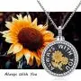 Sunflower Urn Locket Necklace S925 Sterling Silver Cremation Jewelry for ashes - Always With You Memorial Keepsake Sunflower Jewelry Gifts for Family Members Pets
