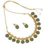 Indian Ratna Creation Gold Pearl Drop Choker Necklace Set Crystal Stones for Women and Girls Jewelry