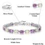 CiNily Adjustable Tennis Bracelet-Oval or Flower Shape White Gold/Sterling Silver Plated Opal Bracelet for Women Girls Gemstone Bracelets