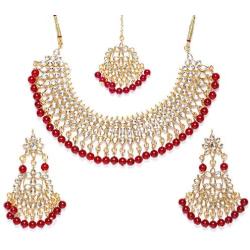 YouBella Jewellery Bollywood Ethnic Bridal Wedding Traditional Choker Indian Necklace Set with Earrings for Women