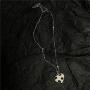 Pingyongchang 2pcs Silver Plated Cow Print Furs Necklace and Earring Cute Short Choker Fashion Simple Heart Pendant Necklaces for Women Girls Kids