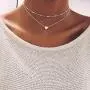 Ronglia Boho Layered Choker Necklace Silver Heart Pendant Necklaces Beaded Necklace Chain Jewelry Adjustable for Women and Girls Ronglia Boho Layered Choker Necklace Silver Heart Pendant Necklaces Beaded Necklace Chain Jewelry Adjustable for Women and Girls