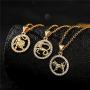 cmoonry 18K Gold Plated Horoscope Constellation Zodiac Sign Necklace Unique Design Fashion CZ Identity Symbol Necklaces Birthday Gift
