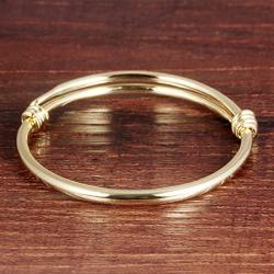 Children Jewelry 18k Gold Plated Bangle Bracelet for Toddlers Gift Safe Easy Adjustable 4.7'' - 5.9''