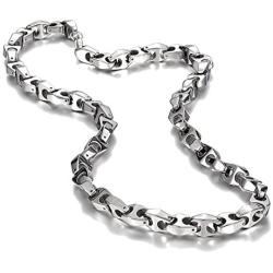 Unique Astro Snake 22 Inches Mens Silver Toned Tungsten Link Necklace Chain (Heavy, Solid)
