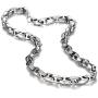 Unique Astro Snake 22 Inches Mens Silver Toned Tungsten Link Necklace Chain (Heavy, Solid)