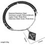 BLEUM CADE Mens Cool 316L Stainless Steel 1% er Pendant Necklace,Black Natural Agate Stone Chain 28''