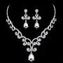 Uloveido Alloy Crystal Wedding Jewelry Sets for Brides Rhinestone Necklace and Drop Earrings Platinum Plated Y644 Uloveido Alloy Crystal Wedding Jewelry Sets for Brides Rhinestone Necklace and Drop Earrings Platinum Plated Y644